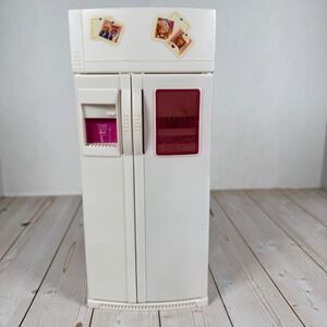 Vintage 1994 Mattel Barbie White Side-by-Side Refrigerator Dollhouse Furniture